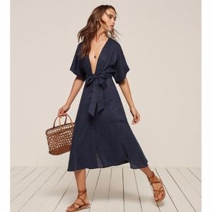 Reformation Geneva Dress - Navy - NWT
